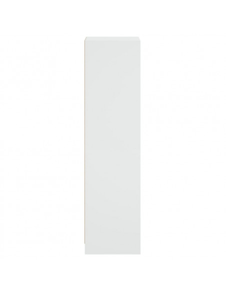 Credenza con Ante in Vetro Bianca 35x37x142 cm