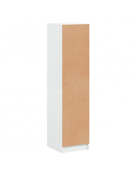 Credenza con Ante in Vetro Bianca 35x37x142 cm