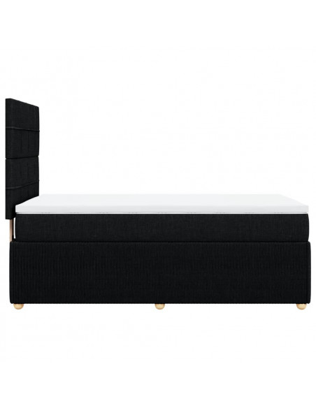Giroletto a Molle con Materasso Nero 90x190 cm in Tessuto