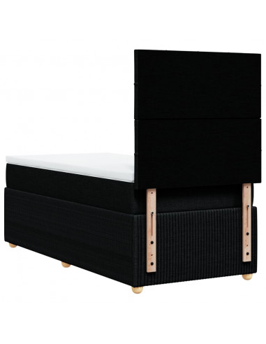 Giroletto a Molle con Materasso Nero 90x190 cm in Tessuto