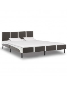 Giroletto Grigio e Bianco in Similpelle 180x200 cm 2