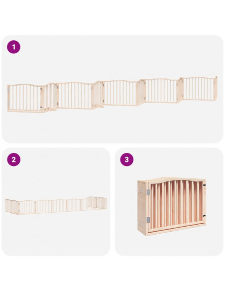 Cancello per Cani Porta Pieghevole 10 Pannelli 800 cm in Pioppo