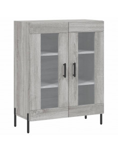 Credenza Grigio Sonoma 69,5x34x180 cm in Legno Multistrato 2