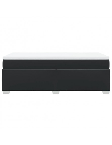 Giroletto a Molle con Materasso Nero 90x190 cm in Similpelle