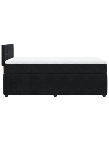 Giroletto a Molle con Materasso Nero 100x200 cm in Velluto