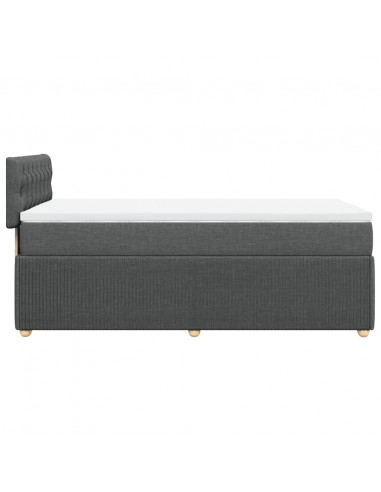 Giroletto a Molle con Materasso Grigio Scuro 90x200 cm Tessuto