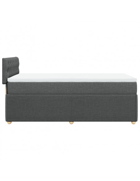Giroletto a Molle con Materasso Grigio Scuro 90x200 cm Tessuto
