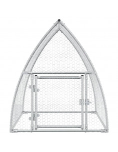 Gabbia per Polli Argento 100x105x120 cm in Acciaio Zincato