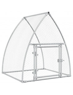 Gabbia per Polli Argento 100x105x120 cm in Acciaio Zincato 2