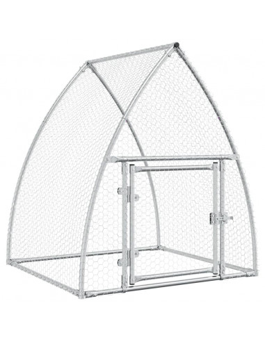 Gabbia per Polli Argento 100x105x120 cm in Acciaio Zincato