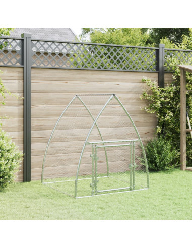 Gabbia per Polli Argento 100x105x120 cm in Acciaio Zincato