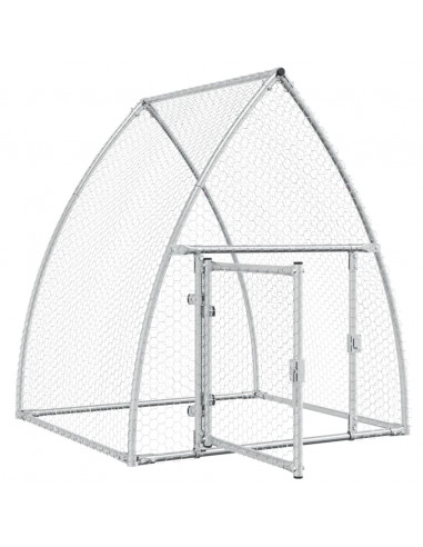 Gabbia per Polli Argento 100x105x120 cm in Acciaio Zincato