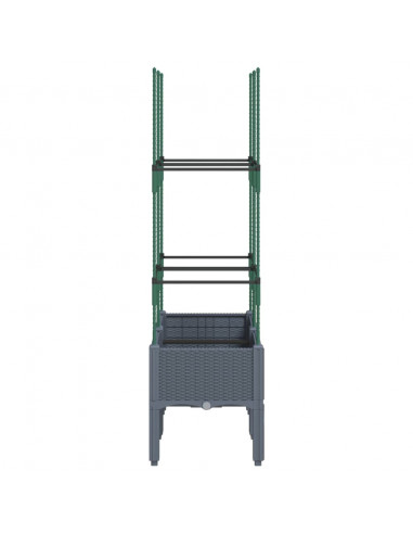 Fioriera da Giardino con Traliccio Grigia 80x40x142,5 cm in PP