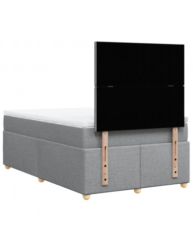 Giroletto a Molle con Materasso Grigio Chiaro 120x200cm Tessuto