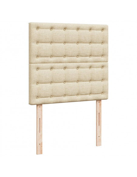 Giroletto a Molle con Materasso Crema 90x190 cm in Tessuto