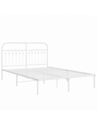 Giroletto con Testiera Metallo Bianco 140x190 cm