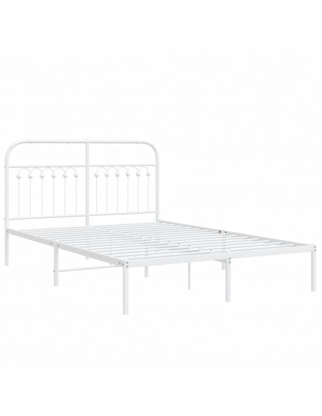 Giroletto con Testiera Metallo Bianco 140x190 cm