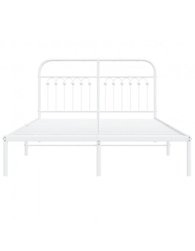 Giroletto con Testiera Metallo Bianco 140x190 cm