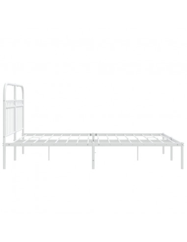 Giroletto con Testiera Metallo Bianco 140x190 cm