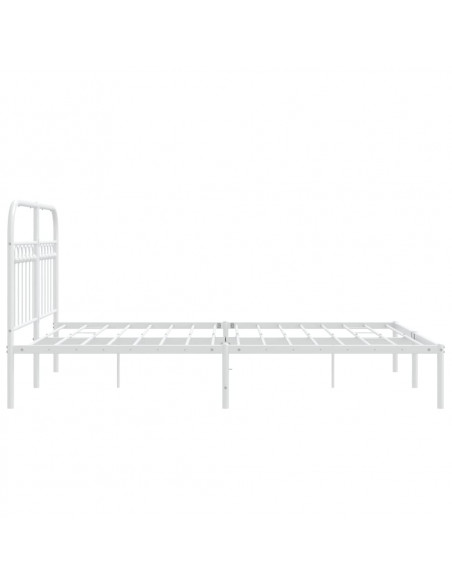 Giroletto con Testiera Metallo Bianco 140x190 cm