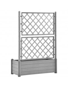 Fioriera da Giardino e Graticcio 100x43x142 cm PP Grigio Pietra