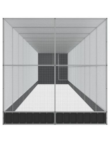 Voliera con Estensione Argento 1244x203x216 cm in Acciaio