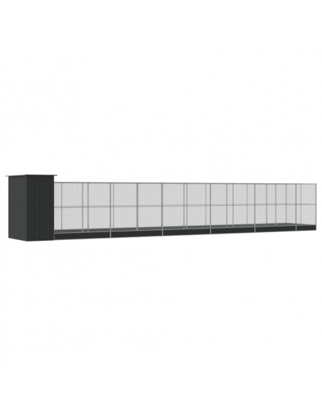Voliera con Estensione Argento 1244x203x216 cm in Acciaio