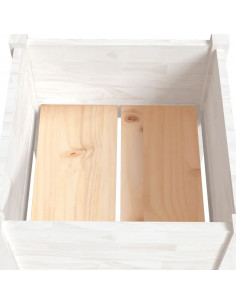 Fioriera da Giardino Bianca 50x50x70 cm Legno Massello di Pino