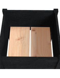 Fioriera da Giardino Nera 50x50x70 cm Legno Massello di Pino