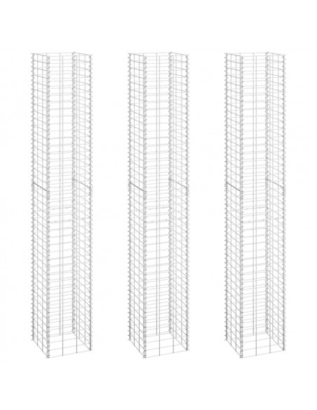 Fioriere Rialzate a Gabbione 3 pz 30x30x200 cm in Ferro