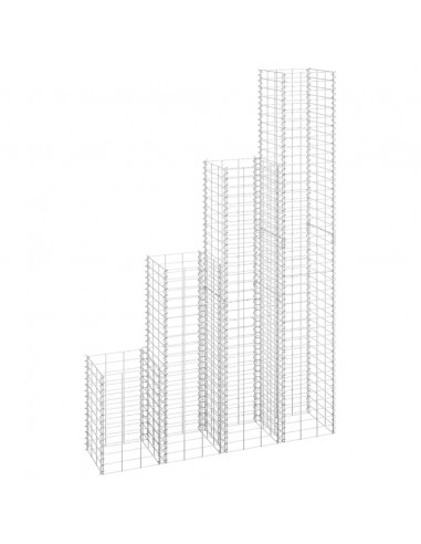 Fioriere Rialzate Gabbione 4 pz 30x30x50/100/150/200 cm Ferro