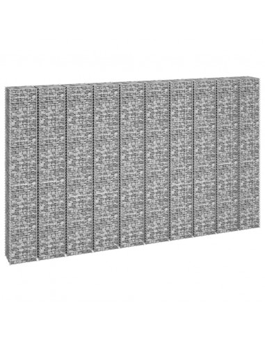 Fioriere Rialzate Gabbione 4 pz 30x30x50/100/150/200 cm Ferro