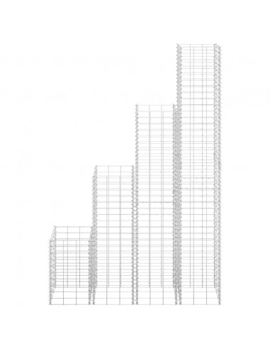 Fioriere Rialzate Gabbione 4 pz 30x30x50/100/150/200 cm Ferro