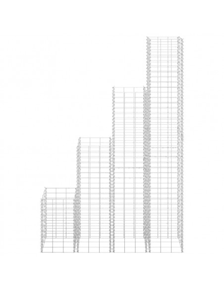 Fioriere Rialzate Gabbione 4 pz 30x30x50/100/150/200 cm Ferro