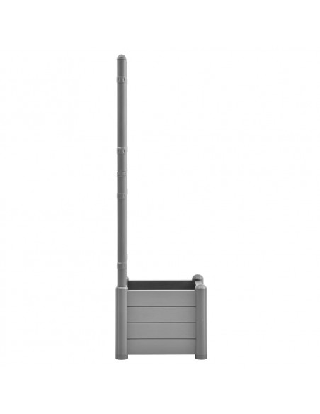 Fioriera da Giardino con Graticcio 43x43x142cm PP Grigio Pietra