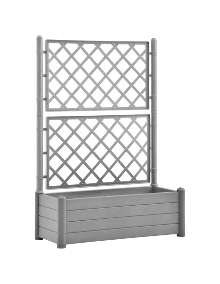 Fioriera da Giardino e Graticcio 100x43x142 cm PP Grigio Pietra
