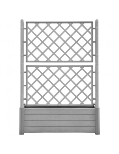 Fioriera da Giardino e Graticcio 100x43x142 cm PP Grigio Pietra