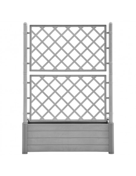 Fioriera da Giardino e Graticcio 100x43x142 cm PP Grigio Pietra