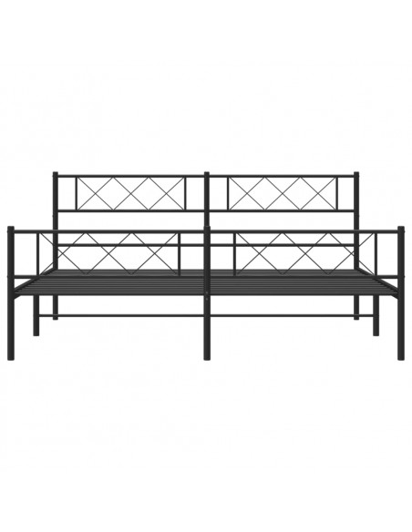 Giroletto con Testiera e Pediera Metallo Nero 193x203 cm
