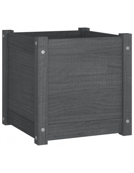 Fioriera da Giardino Grigia 40x40x40 cm Legno Massello di Pino