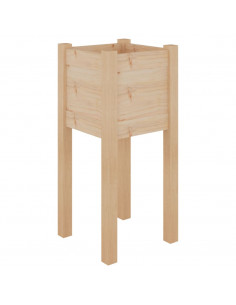 Fioriera da Giardino 31x31x70 cm in Legno Massello di Pino 2