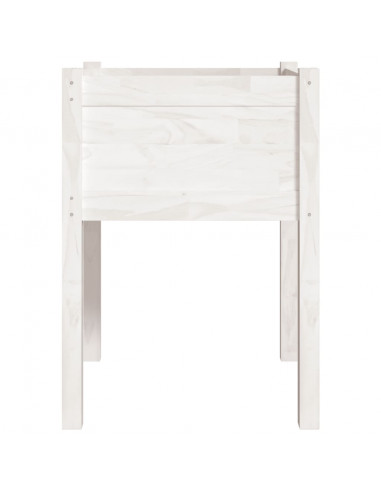 Fioriera da Giardino Bianca 50x50x70 cm Legno Massello di Pino