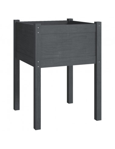 Fioriera da Giardino Grigia 50x50x70 cm Legno Massello di Pino