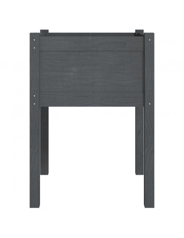 Fioriere da Giardino 2 pz Grigie 50x50x70 cm Massello di Pino