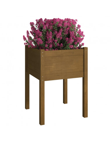 Fioriere da Giardino 2 pz Miele 50x50x70 cm Massello di Pino