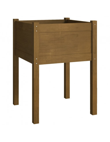 Fioriere da Giardino 2 pz Miele 50x50x70 cm Massello di Pino