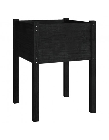 Fioriera da Giardino Nera 50x50x70 cm Legno Massello di Pino