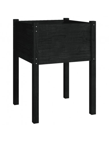 Fioriere da Giardino 2 pz Nere 50x50x70 cm in Massello di Pino