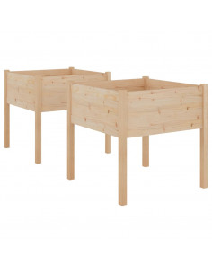 Fioriere da Giardino 2 pz 70x70x70 cm Legno Massello di Pino 2