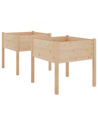 Fioriere da Giardino 2 pz 70x70x70 cm Legno Massello di Pino